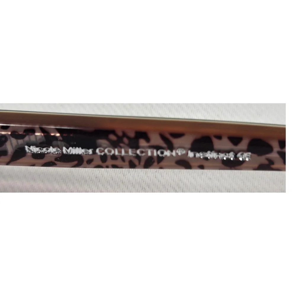 Nicole Miller Eyeglasses Black Frames‎ Leopard Print Arms 50-16-140 New